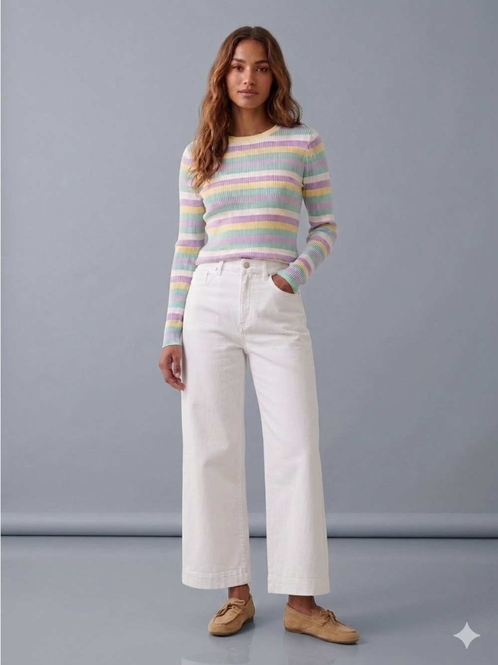 GAP High Rise Ankle Wide-Leg Jeans in White • Size 12/31 • EUC